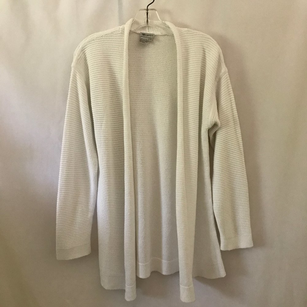 Worth Long Sleeve Open Cardigan Sweater, White